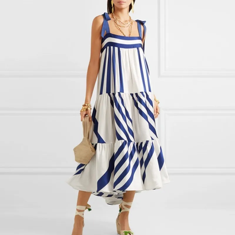 

[YaLee] New Fashion 2019 Summer Sprited Splicing Ruffles Zipper Adjustable Shoulder Strap Loose A-line Camisole Dress Women U623