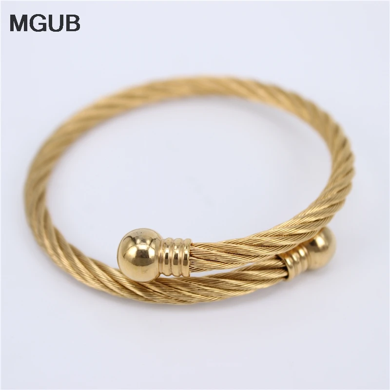 Wholesale Factory Price Three styles Adjustable Open Cuff Men Women Bracelets Trendy Stainless Steel Simple Bangles LH752