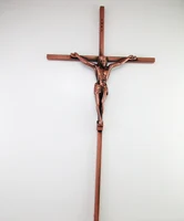 10 Inch Red Copper Plated First Communion Big Wall Cross Saint Benedict Crucifix 1