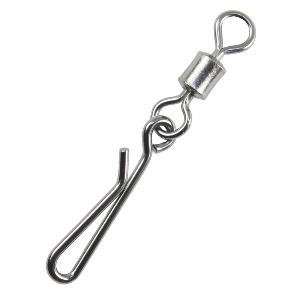 F2032 100PCS Stainless Steel Fishing Swivels Interlock Rolling Swivel