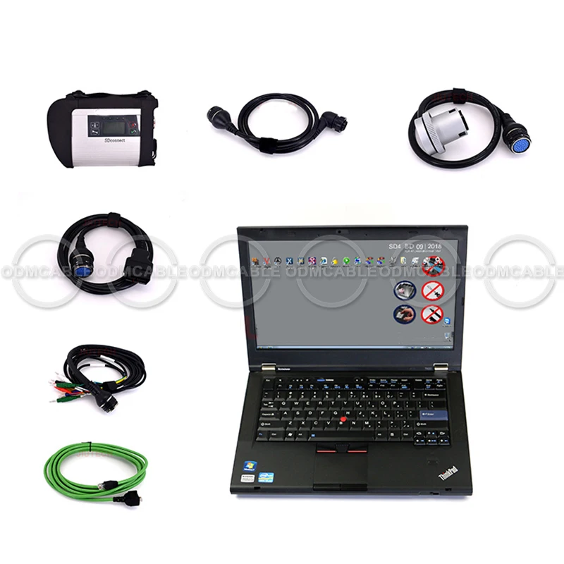 Full set with T420 laptop sd c4 star auto car diagnosis scanner sd c4 MB obd contact diagnostic cable