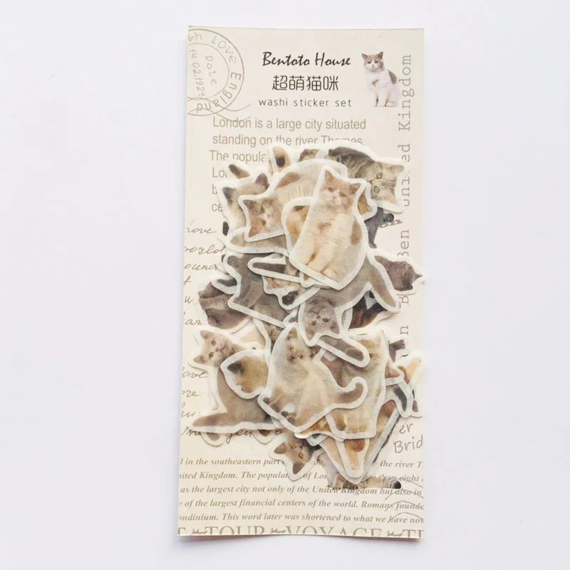 36 листов/упаковка Kawaii щенков и маленьких кошек Васи Бумажные Клейкие наклейки наклеивающиеся этикетки украшение для ноутбука наклейки