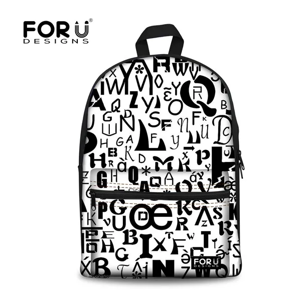 Forudesigns/3d письмо печать Для женщин холст рюкзак путешествия плечо Bagpack для подростков Обувь для девочек школьная Рюкзаки Mochila Feminina - Цвет: W1294J