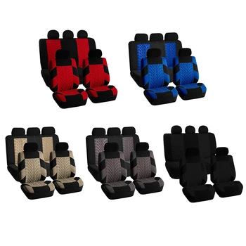 

5 Colors Embroidery Car Seat Covers Set Universal Fit Most Cars Covers with Tire Track Detail Styling Car Seat Protector