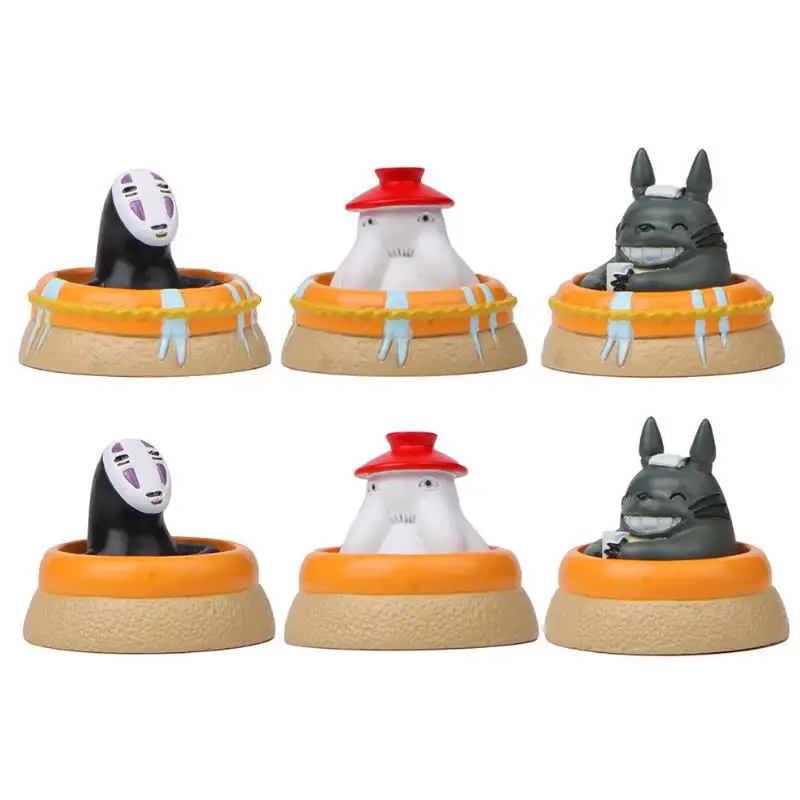 

1pc Creative Anime Hayao Miyazaki Bath No Face Man Totoro Action Figure Toy Miniature Toys Adorable Collectible Model Gift