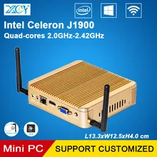 XCY Мини компьютер Celeron J1900 quad-core 4 темы Max 2.42 ГГц безвентиляторный мини-ПК Windows10 офис бытовой VGA HTPC HDMI WIFI