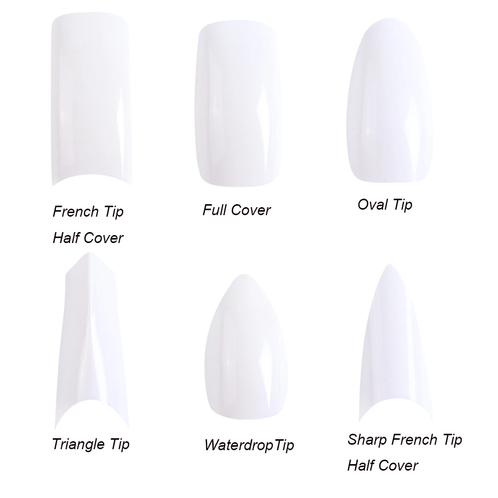 STZ 500 шт./пакет накладные ногти Дисплей искусственные ногти для французского маникюра советы белый прозрачный полный половина крышка палец для УФ-гель для маникюра#872