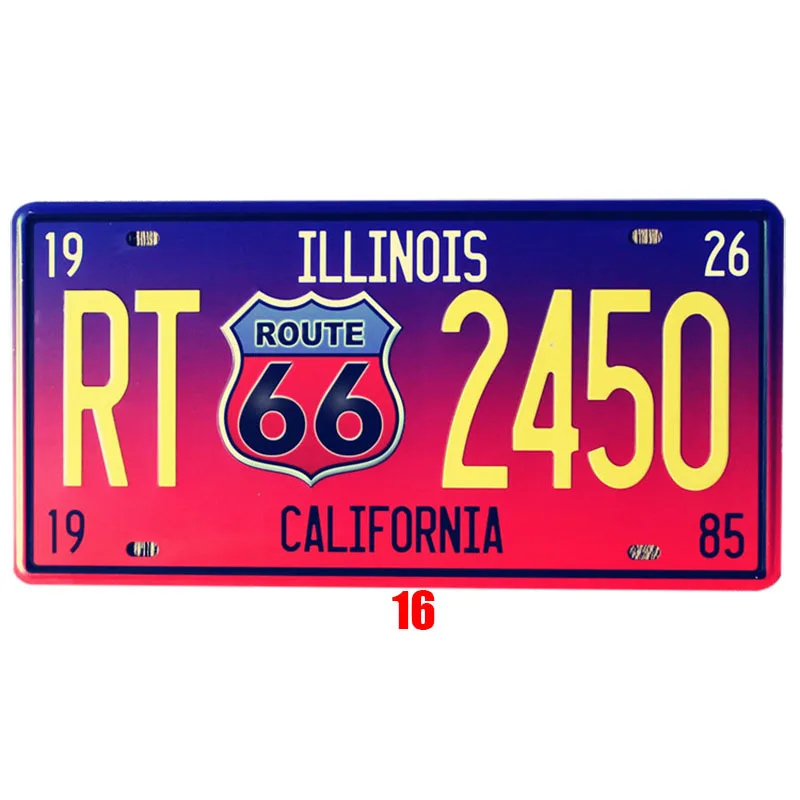 Автомобильная металлическая пластина винтажный Декор США Route 66 жестяная вывеска