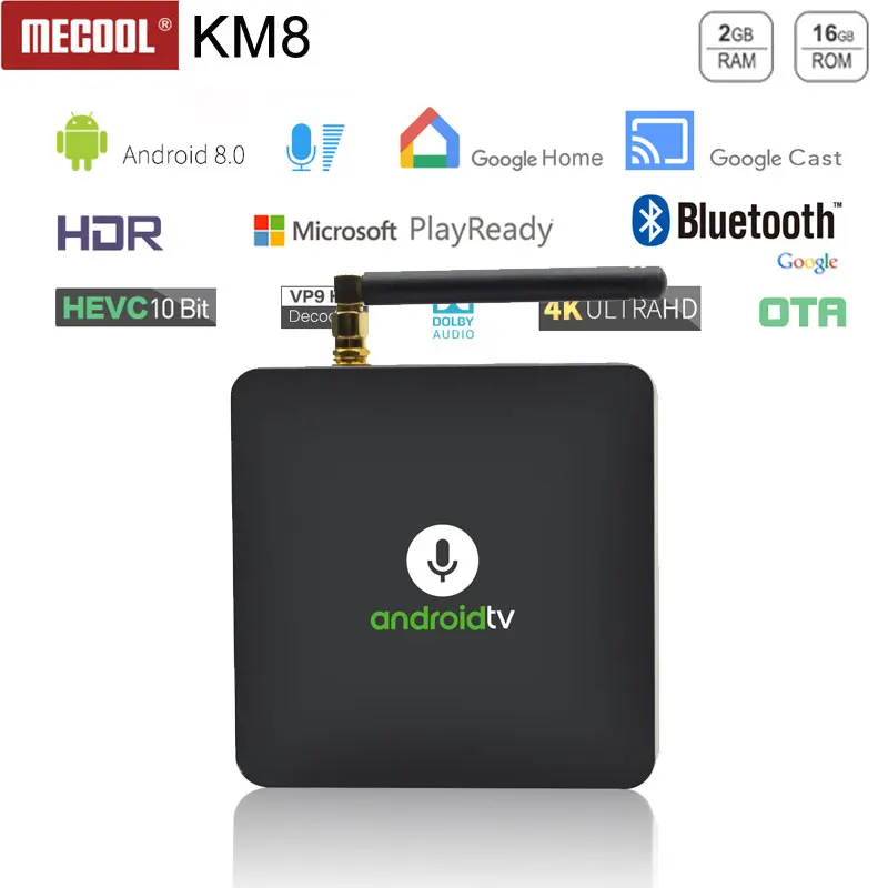 MECOOL KM8 Amlogic S905X Android 8.0 BT4.2 TV Box Google Voice Control 2GB+16GB VP9 HDR10 Dolby Smart tv box MECOOL KM8 Amlogic S905X Android 8.0 BT4.2 TV Box Google Voice Control 2GB+16GB VP9 HDR10 Dolby Smart tv box