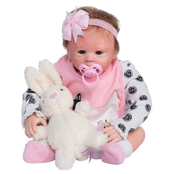 

NPK 45cm Silicone Reborn Baby Doll kids Playmate Gift For Girls 45cm Baby Alive Soft Toys For Bouquets Doll Bebes Reborn