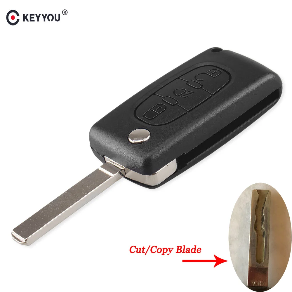 KEYYOU для Citroen C2 C3 C4 C5 C6 C8 флип чехол для дистанционного ключа от машины крышка оболочки Fob VA2 Blade CE0523 3 кнопки