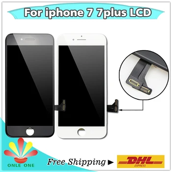 

10pcs/lot Top Quality LCD + Digitizer + Touch Screen + Display for iPhone 7 7G 7 Plus Replacement black and white Free shipping