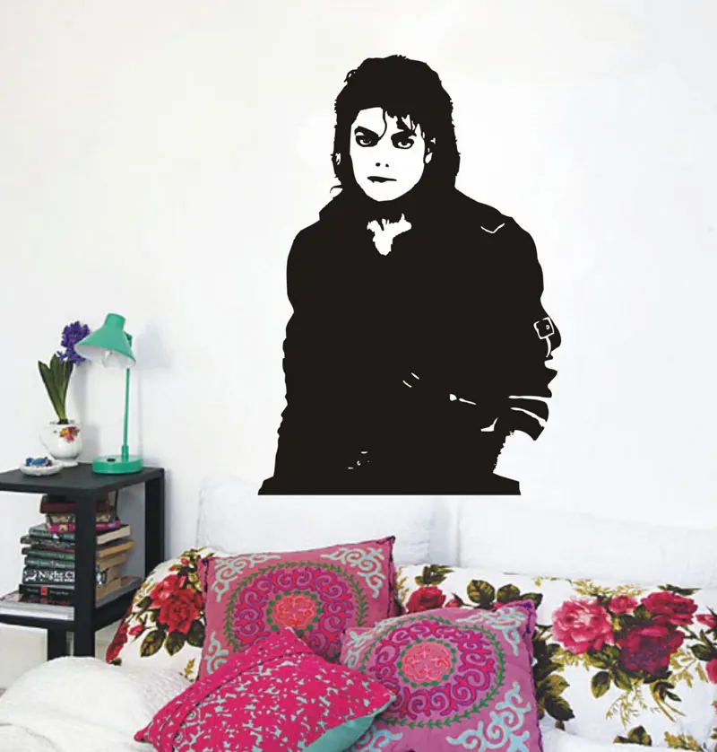 

Michael Jackson singer wall decal pop vinyl sticker, bedroom living room decoration, music studio dance room decoration YY02