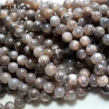 Meihan(48 бусин/комплект/34 г) 8+-0,2 мм натуральный черный золотой Солнечный камень Гладкие Круглые бусины для изготовления ювелирных изделий дизайн