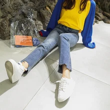 26-30 осень высокая талия расклешенные джинсы джинсовые брюки корейский стиль Женские повседневные расклешенные джинсовые брюки женские(C8188