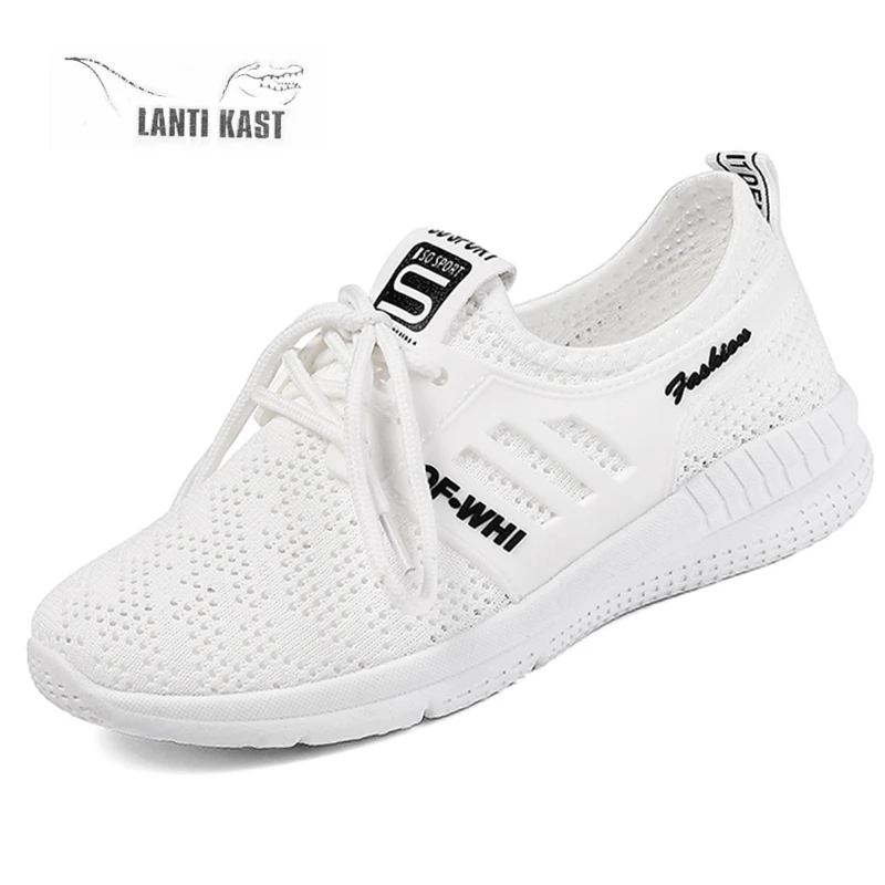 

Women Casual Sport Shoes 2019 Mesh Woman Running Shoes Flats Summer Lace-Up Breathable Female Sneakers  