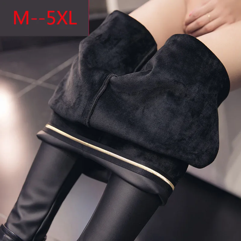 Najtaniej Kobiety jesień Faux Leather czarne legginsy PU skóra Sexy grube ciepłe kobiece legginsy Slim długie spodnie damskie Sexy wysokiej talii