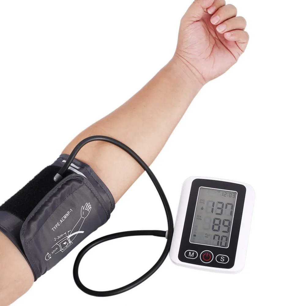 

Hot Arm Sphygmomanometer Electronic Blood Pressure Meter Backlight LCD Monitor Heart Rate Pulse Measuring Instrument Memories