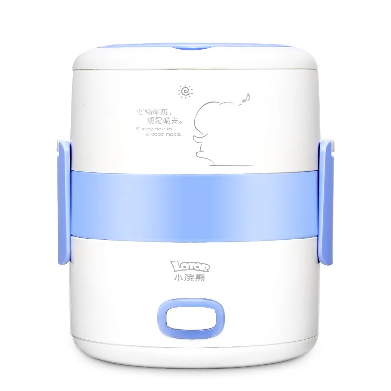 

Raccoon Electric Lunch Box Independent Double Layer Heat The Lunch Box Stainless Steel Liner Plug In Hot Lunch Box Steamer