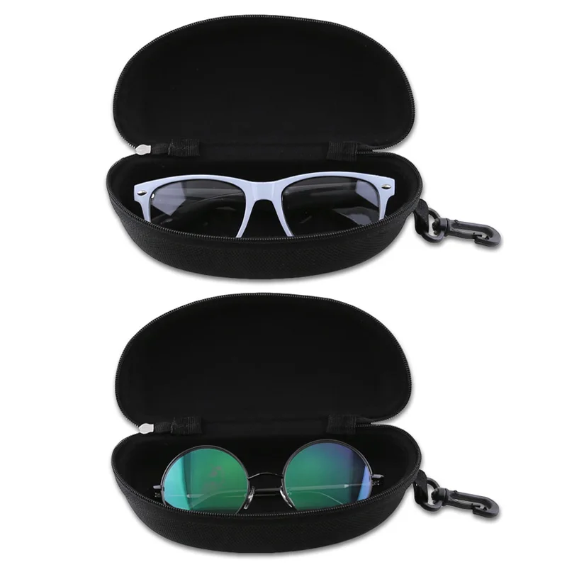 

Portable Sunglasses Case Glasses Protector Lightweight Zipper Eyeglass Shell with Carabiner QL Sale