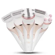 4 в 1 Электрический беспроводной эпилятор для бритья, обрезка, Очищающий массажер, водонепроницаемый Женский бритвенный станок, электрический триммер для женщин