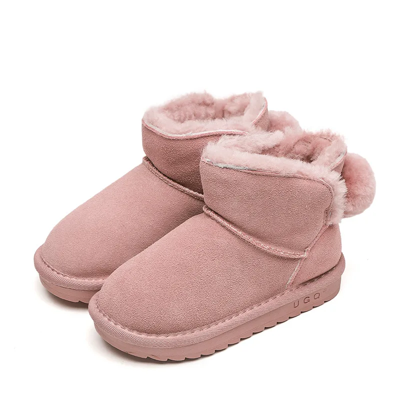 

BEILAMIUMAN KIDS 2018 Winter Baby Pu Leather Warm Shoe Children Fashion Mid Calf Boot Girl Butterfly Snow Boot Black