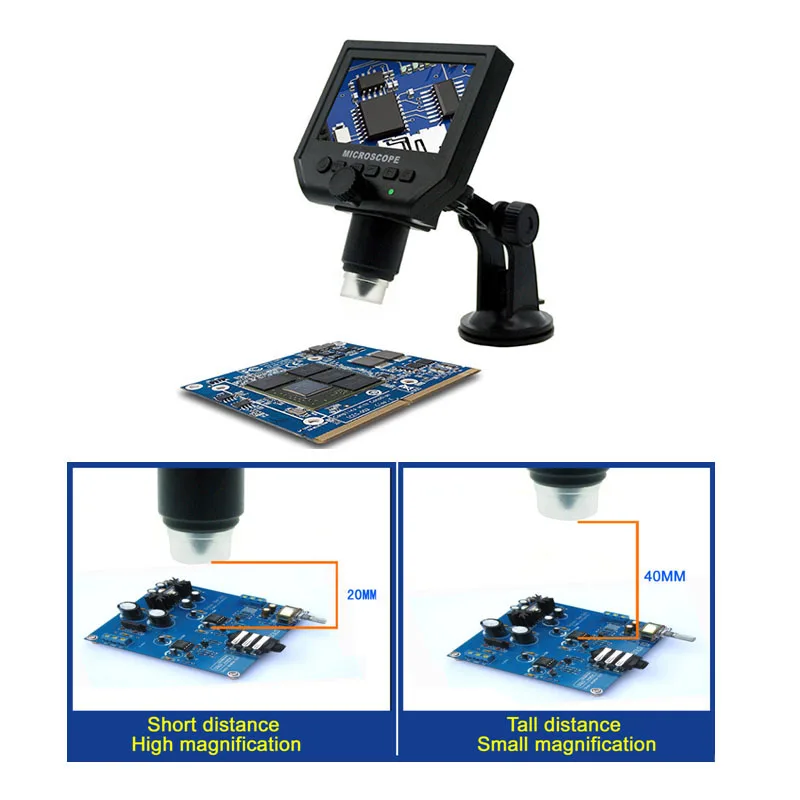 Портативный видеомикроскоп VGA 1 600X 3.6MP USB цифровой электронный микроскоп с 4 3 &quotHD
