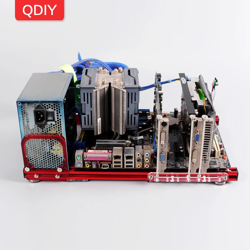 QDIY PC JMK6 ATX алюминиевый сплав горизонтальный Полный открытый летний медведь чехол