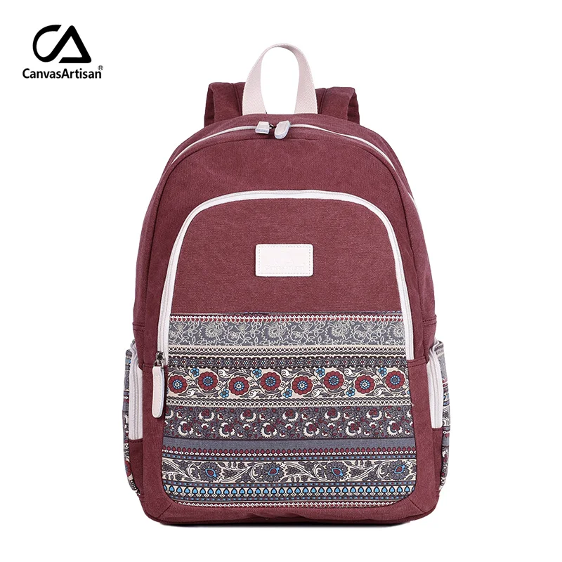  Canvasartisan Top Quality Women Canvans Backpack Bag Female Retro Floral Style Leisure Big Capacity - 32753984095