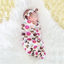 Детский реквизит для фотосъемки новорожденных Модное детское Пеленальное Одеяло детская пеленка для сна муслиновая пеленка повязка на голову с цветочным принтом