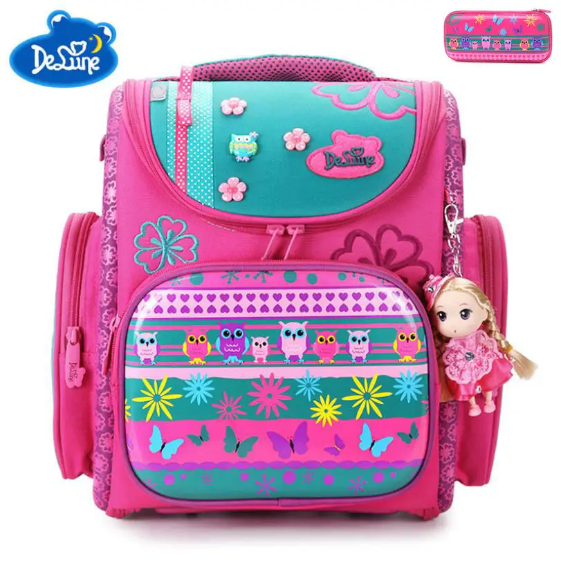 

New Orthopedic European Children School Bag Girls Lovely Cat Pattern Cartoon Mochila Infantil Large Capacity Backpack