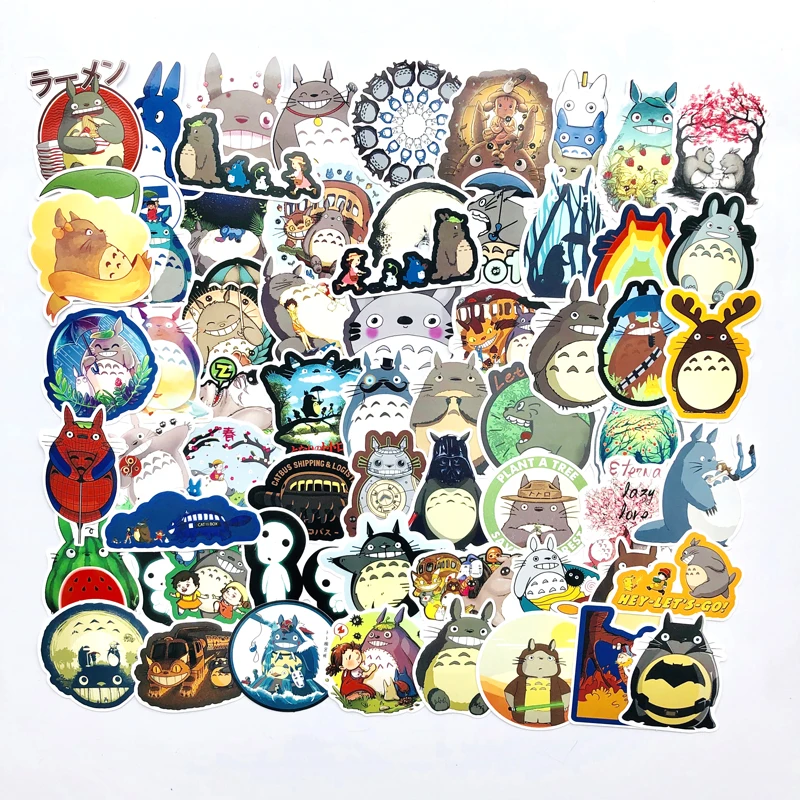 

64 Pcs/Lot Japanese Movie My Neighbor Totoro Cartoon Stationery Stickers For Car Laptop Notebook Luggage Decal Fridge Skateboard