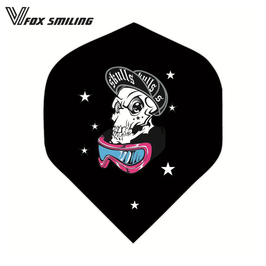 30PCS New Nice Darts Flights Wing Mixed Style for Professional Darts With Cool Skull Pattern - Цвет: skull black