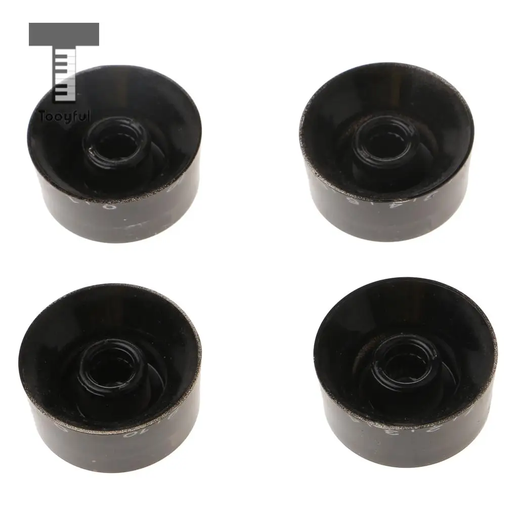 Tooyful Set of 4 Black Plastic Speed Volume Control Knobs with White Scale Replacement for LP Electric Guitar Parts 