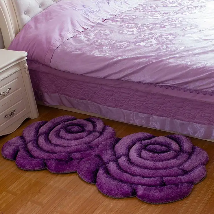 70X140 см 3D розы Коврики для спальни современные европейские ковры и ковры утолщенные стрейч Пряжа Коврик/напольный коврик
