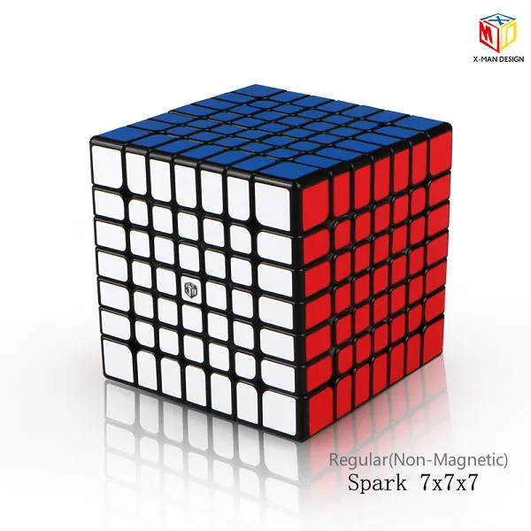 Mofangge X-Man Spark& Spark M 7x7x7 Магнитный куб регулярные 7x7 Magic speed Cube Cubo Stickerless Черный Твист развивающие игрушки - Цвет: Spark-Regular-B