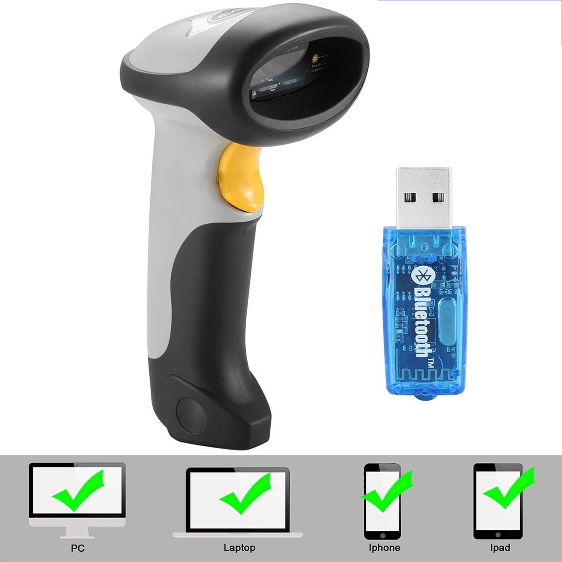 NOYOKERE CT10 جديد لاسلكي بلوتوث 1D الباركود ماسحة البسيطة الباركود قارئ ل iOS الروبوت ويندوز نظام بار ماسحة