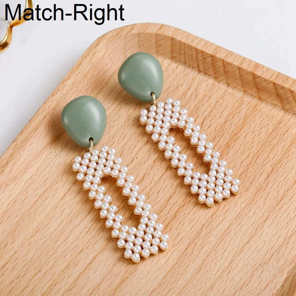 

Match-Right Women Long Dangle Hanging Earrings for Women Statement Acrylic Pearl Drop Earrings Pendant Female Jewelry SP691