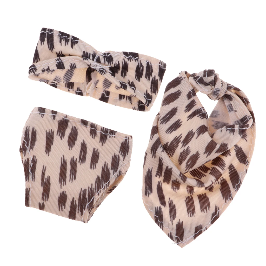 1/6 Scale Doll Swimwear Cute Leopard Swimsuit Bikini Set for 12inch 30cm Girl Doll Dress Up Accessory