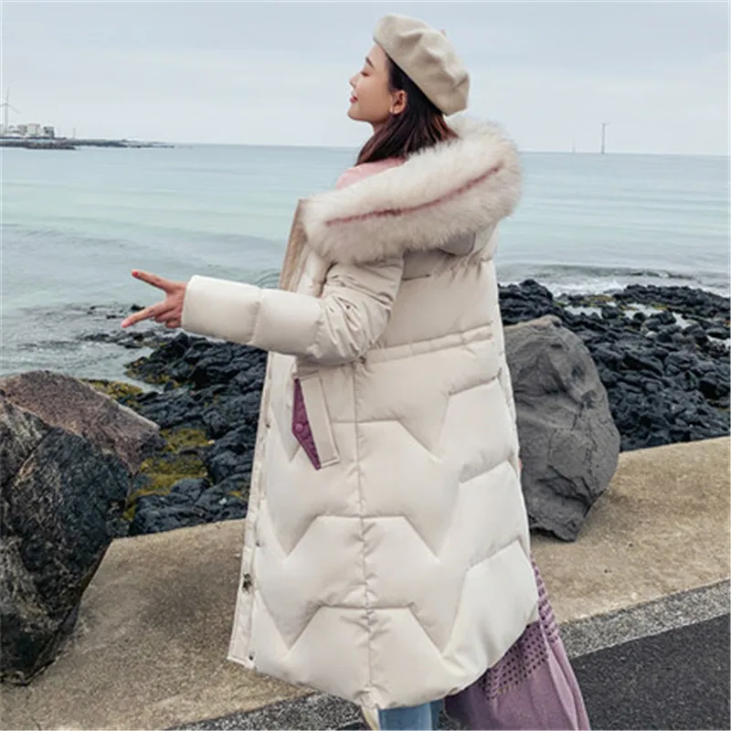 Best 2019 New Big Fur Collar Down Cotton Padded Clothes Women #039;s Jacket Autumn Winter Korean Thicken Parka Coats Female Overcoat XA28