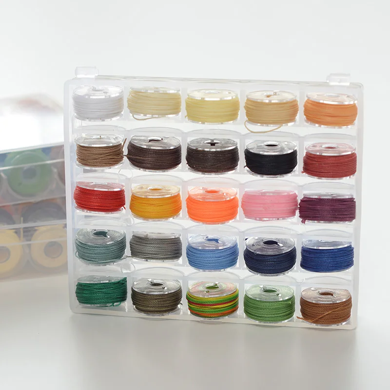 

25 Colors 0.65mm DIY Tool Hand Sewing Leather Wax Line Thread Tool Sewing Supplies Wax Knitting Line Bag Mark Line 140g/box