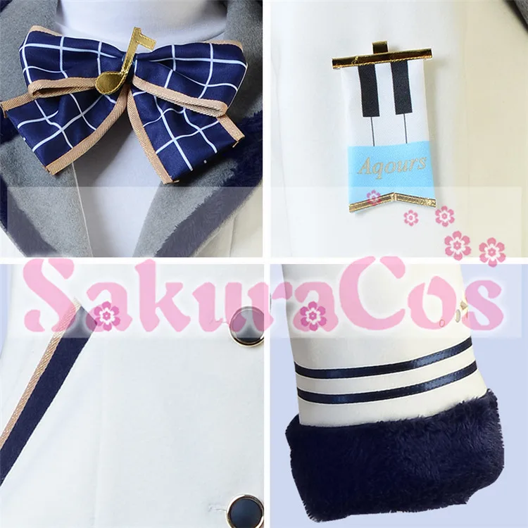 Любовь! Солнце! Aqours Чор рождественское платье Рубин Чика Dia Mari Yoshiko Riko косплэй костюм Хэллоуин форма полный набор S-XL