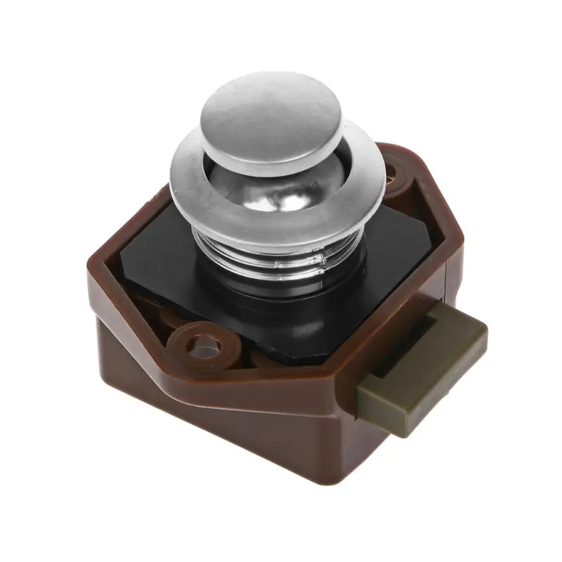 

Mini Push Button Boat Mortorhome Showcase Door Catch Lock Van RV Caravans Yacht Furniture Drawer Cabinet