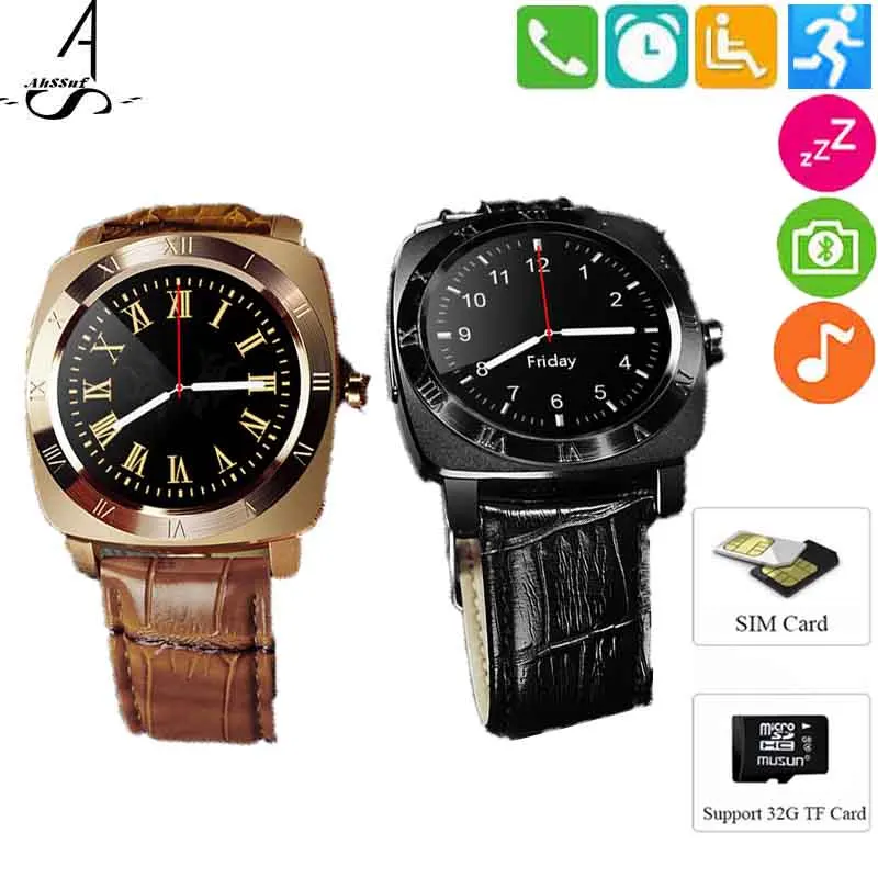 Ahssuf Smart Watch Android Wear круглый sim карты удаленной камеры телефон музыкальный умные