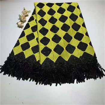 

Black Guipure Lace Nigerian Wedding Dress Lace African Fabric Water Soluble Chemical Lace Floral Embroidery Cord Lace Fabric