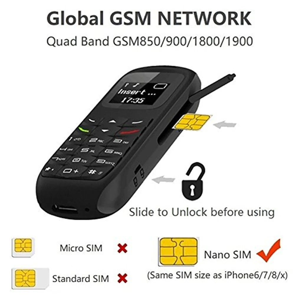 L8Star Gt Star Gtstar Bm70 Bluetooth Mini Mobile Phones Bluetooth Dialer Universal Wireless Headphone Cell Phone Dialer BM50