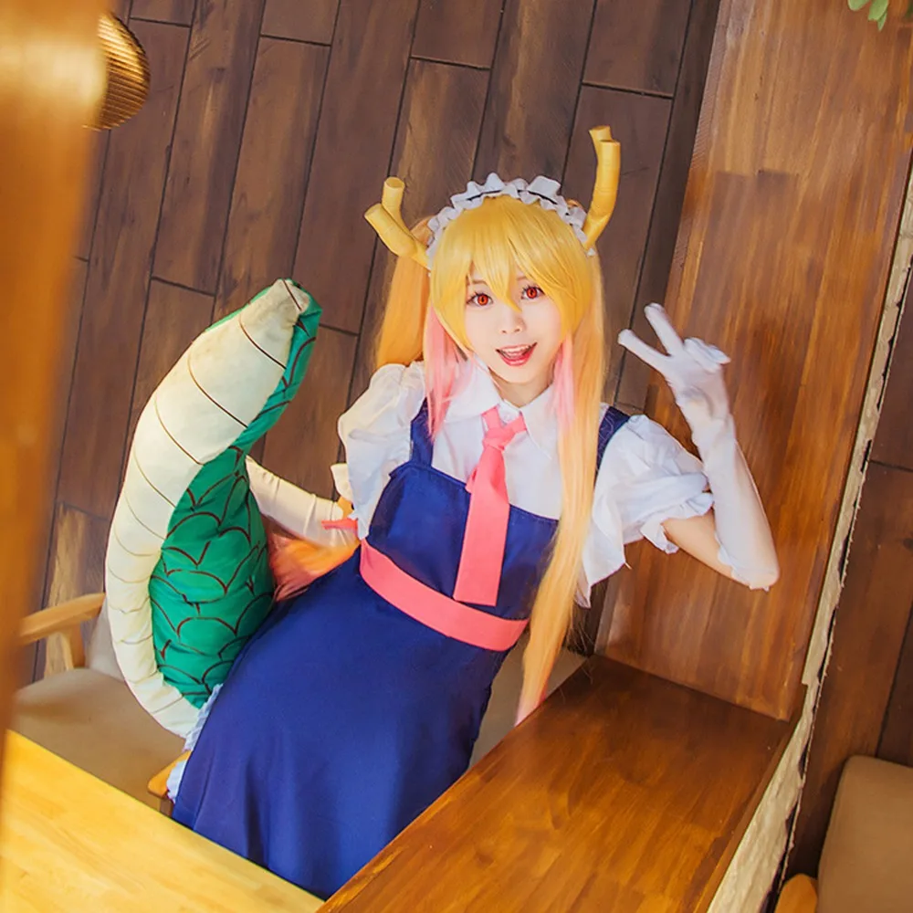 Маскарадный костюм горничной дракона мисс Кобаяши Tohru Kobayashi San Chi No Maid Dragon косплей роговой хвост Tohru