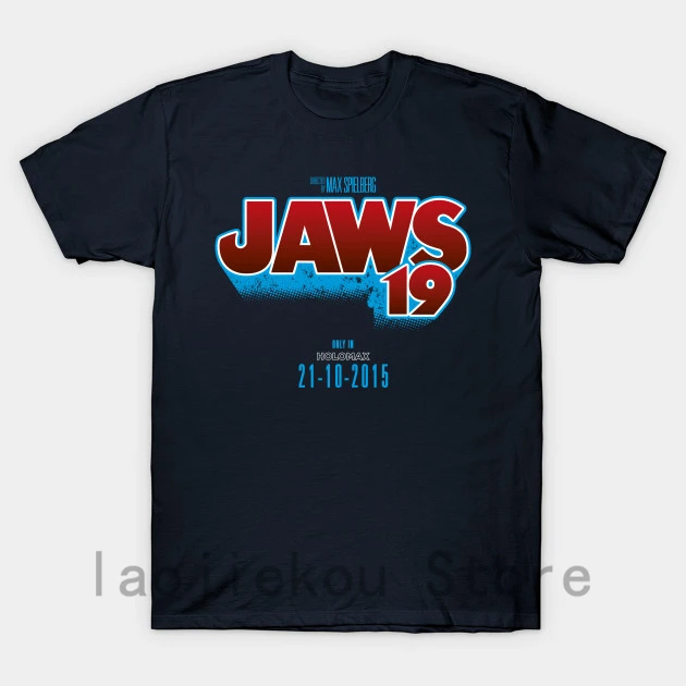 

100% cotton Funny men T shirt Women Fashion tshirt JAWS 19 (BACK TO THE FUTURE) T-Shirt Unisex cool white and black shirts