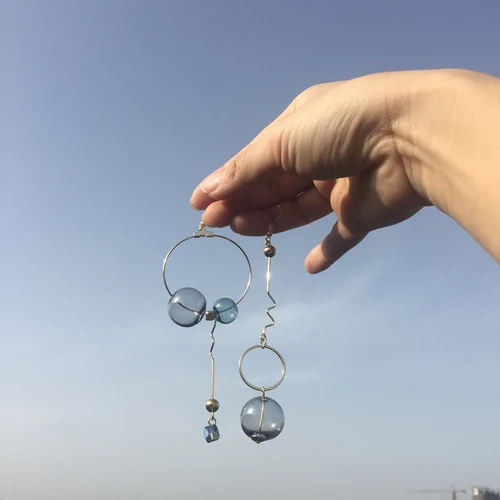 독특한 빈티지 다크 그린 글라스 볼 서클 댕글 롱 귀걸이로 개성을 더하다 추천