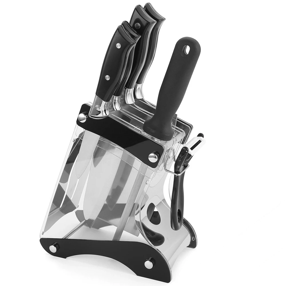 

Acrylic Multifunctional Knife Storage Rack Universal Kitchen Accessories Light Drain Plastic Knife Holder
